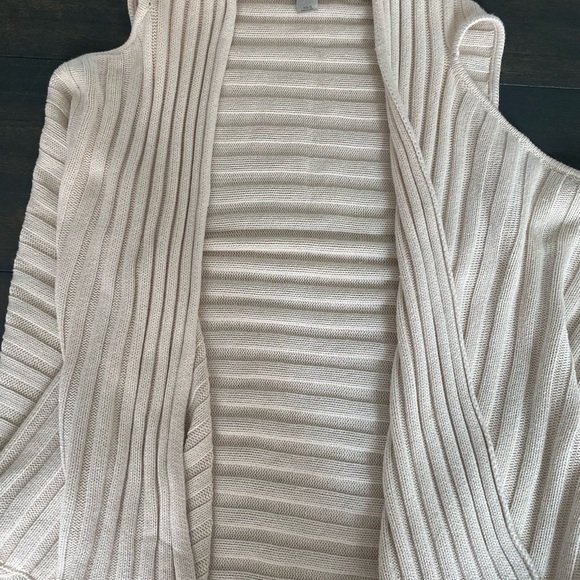 LOFT Beige Ribbed Cardigan - Picture 2 of 4